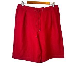CHICO'S Linen Tie-Front Shorts in Garnet Women's Size 2 = U.S. size 12